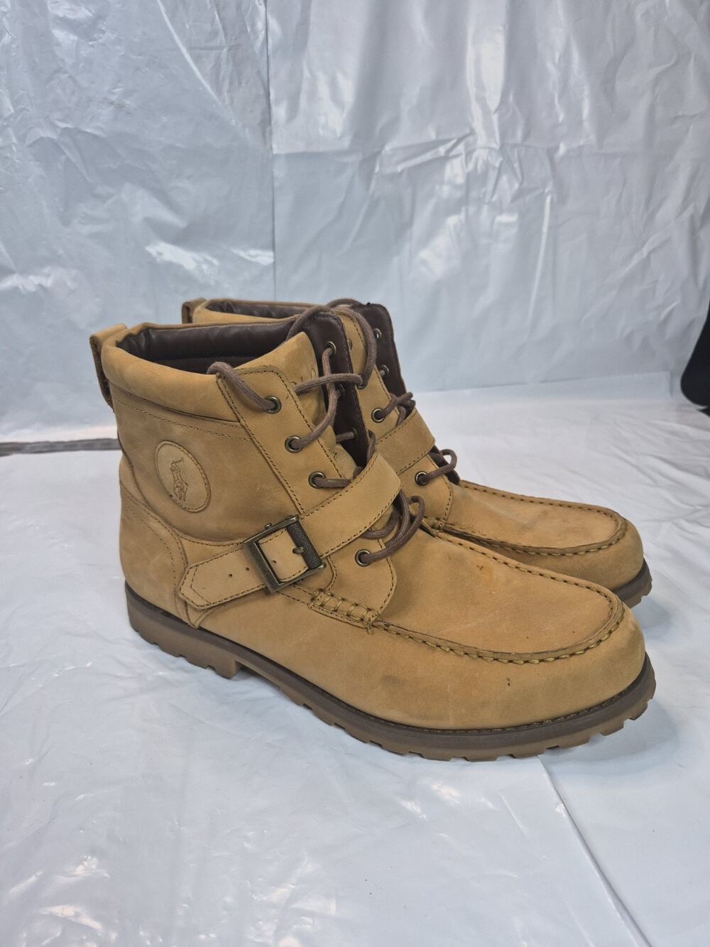 Ralph Lauren Polo Country Ranger Boot Nubuck Tan Casual Hiker Boots Size 11.5D